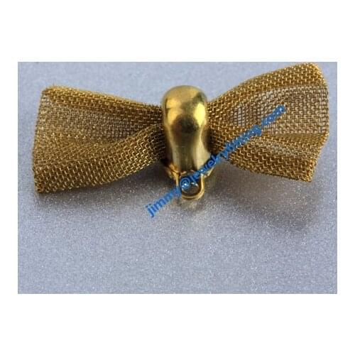 2000pcs Mesh brass charm bownot shape reseau bead findings connector for DIY jewelry accessories