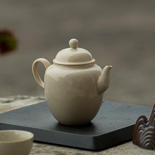 2020 New Jingdezhen Hand-made Filter Hole Plant Gray Teapot Kung Fu Tea Set Single Pot Ceramic Teapot Simple and Simple Tetera