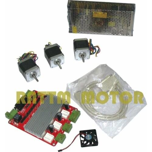 3 axis CNC stepper kit 3pcs NEMA17 78oz-in stepper motor 4 Leads + 3 axis TB6560 CNC driver interface board for CNC Router