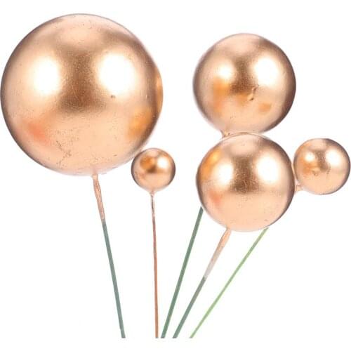 30 Pcs Birthday Cake Topper Foam Ball Cake Decoration Golden And Silver Shape Cake Decoration Cake Topper