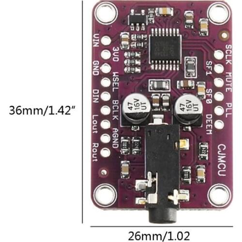 CJMCU-1334 DAC Module UDA1334A Stereo Decoder Board I2S Output Interface Sound Frequency Decoding Module for 3.3V to 5V