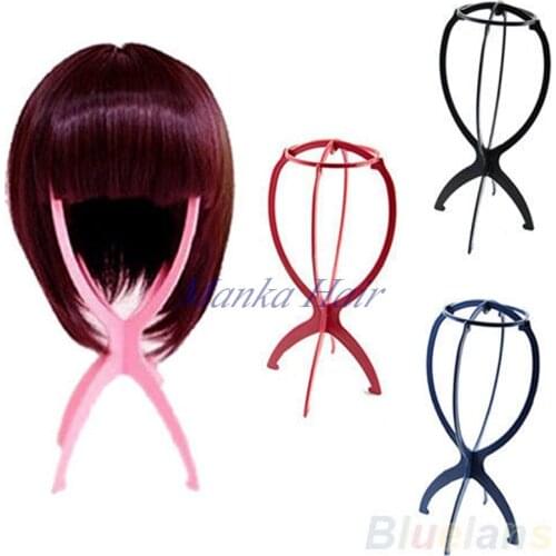 Wholesale stock Various color Wig Display Stand Head Hat Cap Hair Holder Foldable Stable Tools