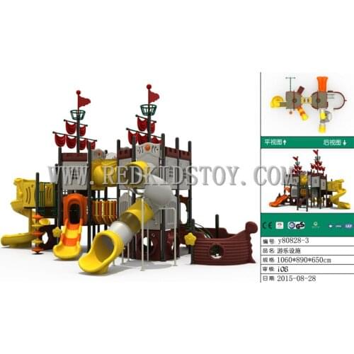 Exported to Maldives Pirate Ship Outdoor Playground EU Standard Hotel Children Playground Y80828-3