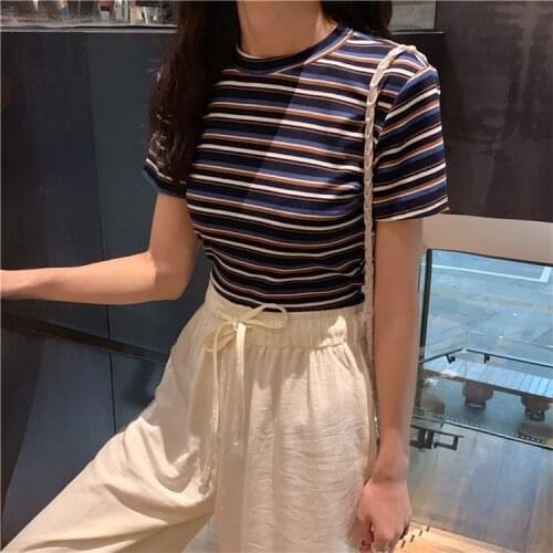 Summer sexy shoulder-length loose half sleeve T-shirt women summer size watch machine short sleeve