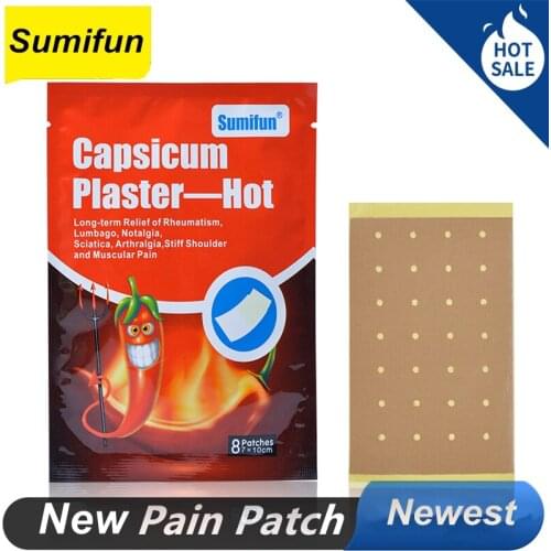 40 Pcs / 5 Bag Chinese Medical Hot Capsicum Patch Pain Relief Plaster for Joints Pain Relieving Porous Patch Hot Capsicum Patch