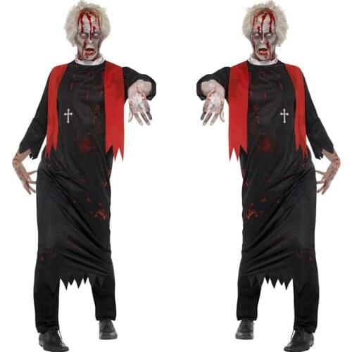 Halloween Bloody Zombie Virgin Mary Father Jesus Godfather The preacher Party adult Costume