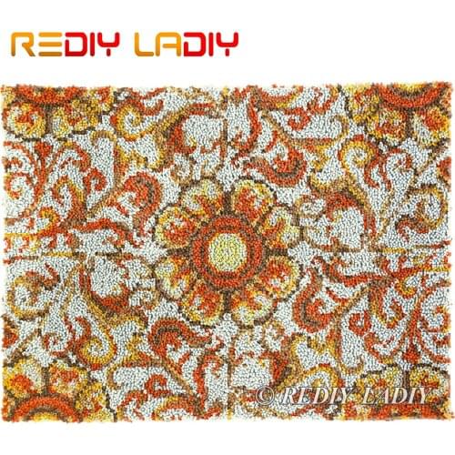 Latch Hook Rug Geometric Pattern I Plush Wall Tapestry Kits DIY Carpet Rug Chunky Yarn Arts Crochet Floor Mat Home Decor 81*61cm