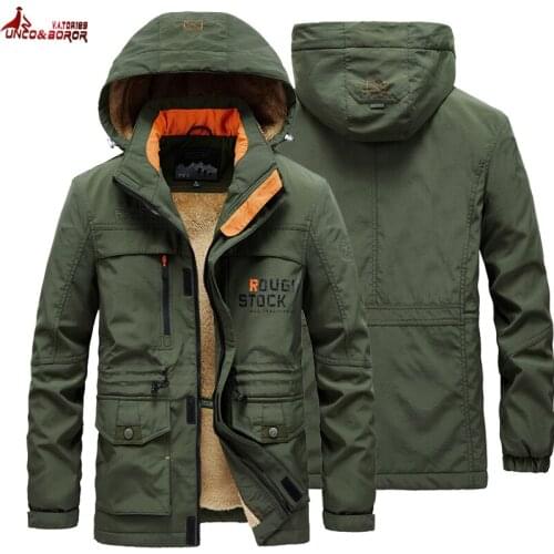 Military Cargo Jacket Men Bomber Jacket Cotton winter thick wool liner Pilot Army Parka Coat Combat Tactical Male Work overcoats