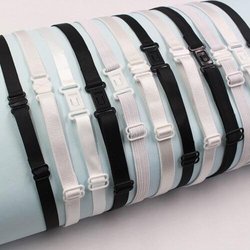 L-201005-1127 2pcs 10mm/12mm Childrens Bowknot Flower Knot Adjustable Polyester Black and White Elastic Webbing Extension Belt
