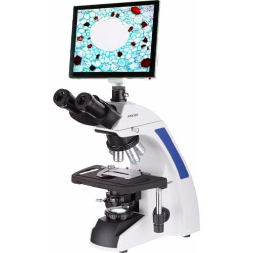 AmScope 40X-1000X Plan Infinity Laboratory Trinocular Compound Microscope with LCD Touch Pad Screen
