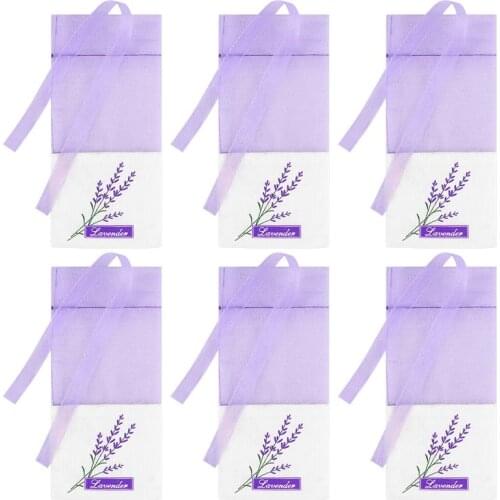 LIOOBO 30pcs Empty Sachets Bag Flower Printing Fragrance Lavender Sachet Bag Purse (New Style) - Light Purple