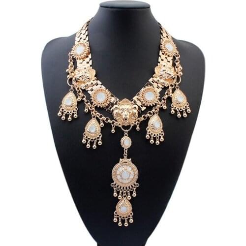 Metal Chunky Neclacke Jewelry Earrings Geometric Necklace Women Exaggerated Punk Collar Female Accessories