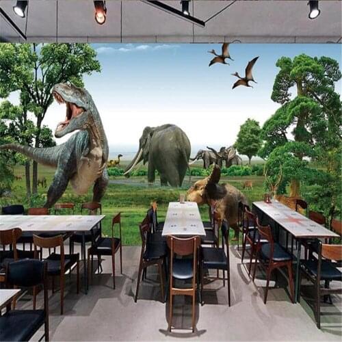 Milofi large wallpaper mural children through time and space dinosaur Jurassic 3D background wall