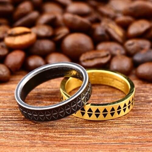 Fashion Simple Serrated Men Ring Personality Retro Stainless Steel Accessories Boyfriend Gift Jewelry Wholesale