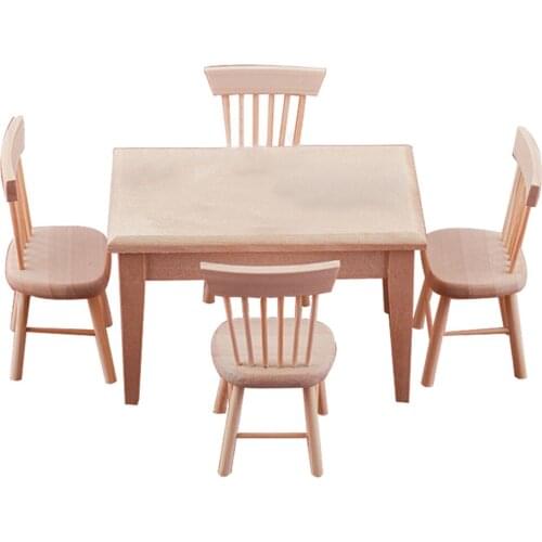 1: 12 Doll House Mini Table And Chair Set Furniture Life Scene Ornament