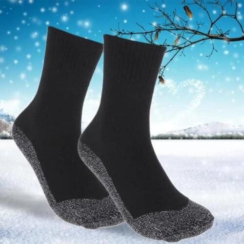 New Men Women Autumn Winter Stockings Soft Fiber Spandex Thermal Insulation Socks Solid Black Color 1 Pair