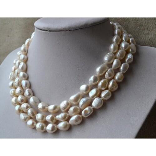 New Arriver Natural Pearl Necklace,White Ral Freshwater Pearl Necklace,10mm 55inches Long Pearl Jewelry,Handmade Jewelry