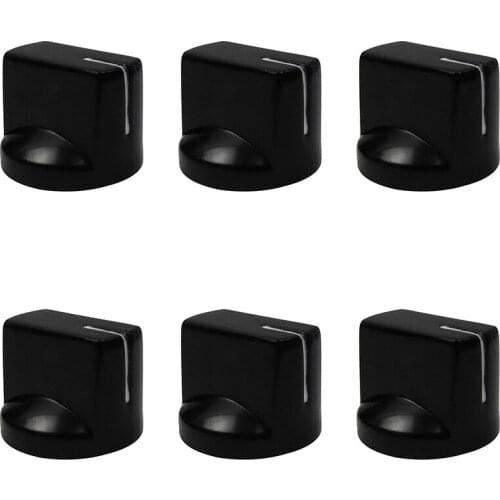 NEW 6pcs Guitar Amp Knobs Flush Flat Head Knobs Buttons Guitar Effect Pedal Knobs Black