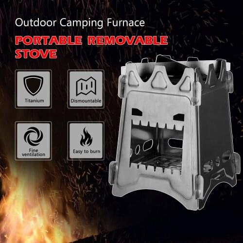 Lixada Camping Wood Stove Portable Titanium Stove Burner Backpack Alcohol Burner Tourist Cooker Outdoor Survival Trekking Hiking