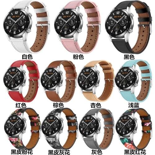 For Huawei Watch magic watch GT2 Watch 46/42mm huawei gt2 huawei watch gt2 Cortex Head layer Cowhide Genuine Leather watchband