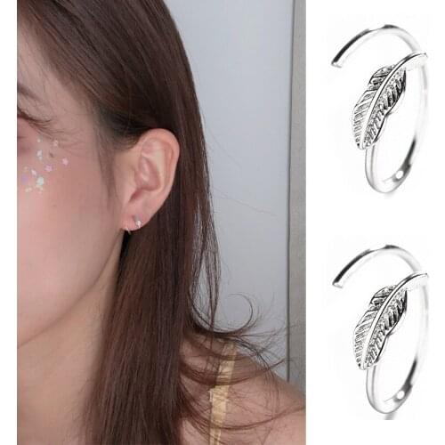 Fashion Simple Cute Leaves Stud Earrings Small Cute Silver color Earrings Women Jewelry Christmas Gift Plant