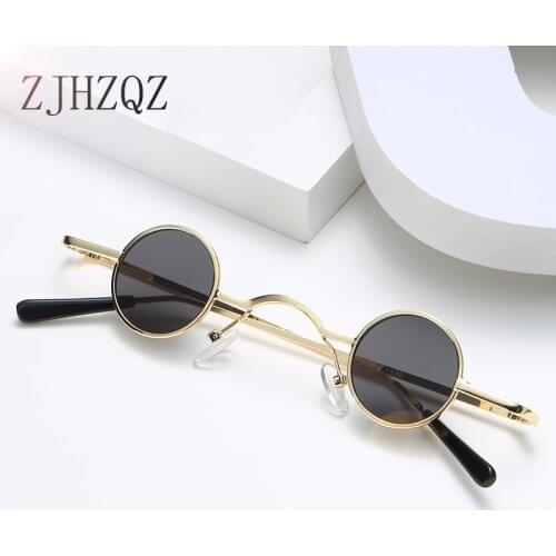 Women John Lennon Retro Steampunk Polarized Sunglasses Men Metal Pilot Military Simple Small Round Funny Street Shooting Glasses