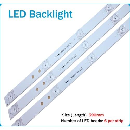 3pcs x TV LED Strips 6-lamps for LG 32"TV 32MB25VQ 6916l-1974A 1975A 1981A lv320DUE 32LF5800 32LB5610 innotek drt 3.0 32