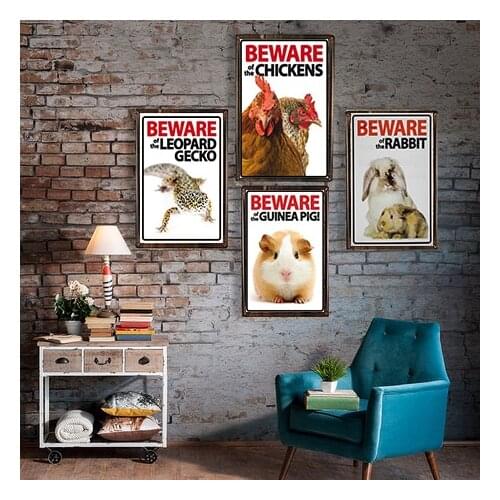 Guinea Pig Vintage Metal Tin Signs Home Bar Club Pub Metal House Decorative Metal Plates Wall Stickers Poster