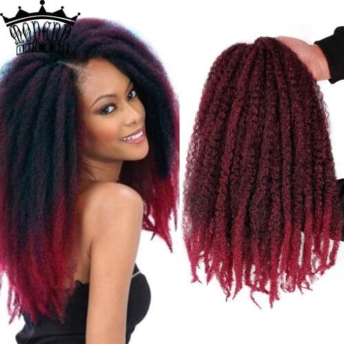 18 inch Ombre Marley Braids Hair Crochet Afro Kinky Synthetic Braiding Hair Crochet Braids Hair Extensions For Black Women
