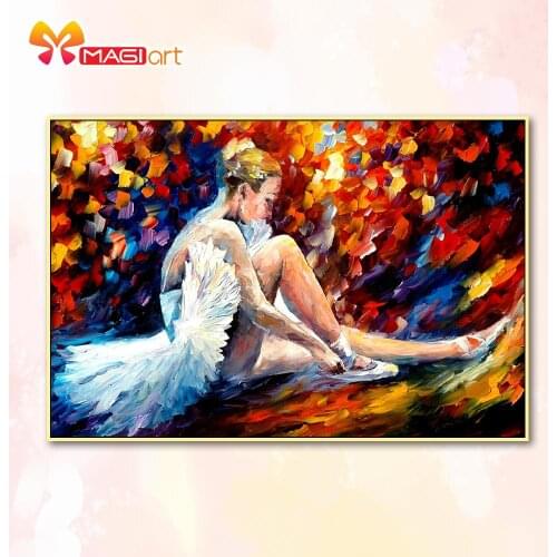Cross stitch kits Embroidery needlework sets 11CT water soluble canvas patterns 14CT Ballet girl-NCMP035