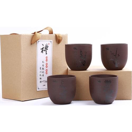 NEWYEARNEW 4piece/set Purple Clay Teaware Tea Set Home Decoration Boyfriend Husband Business Gift Free shipping