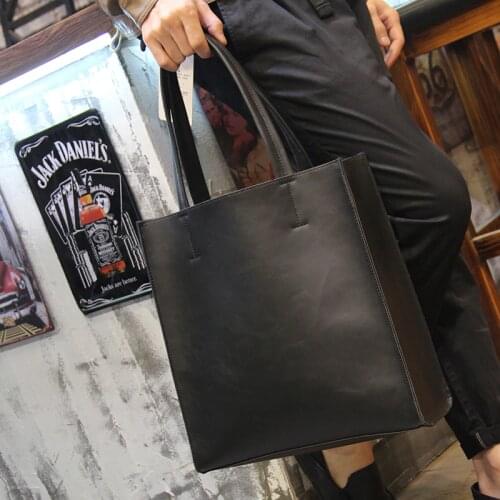 Xiao.P Casual Mens Handbag Vintage High Quality PU Leather Shoulder Bag Large Capacity Fashionable Mens Bag Unisex