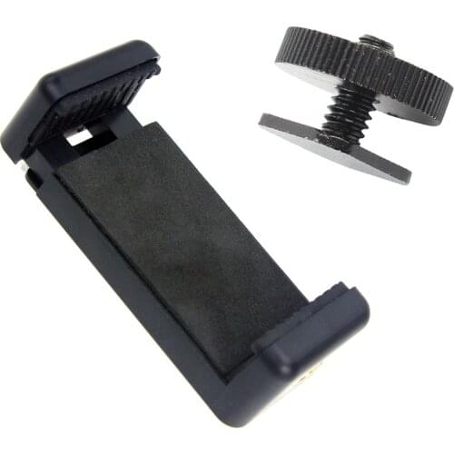 1/4" Phone Clip Holder Flash Cold Shoe Screw Adapter Tripod Mount for DSLR Camera Accessories