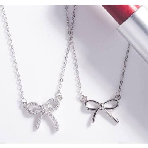 Sole Memory Rhinestone Butterfly Sweet Cute Romance 925 Sterling Silver Clavicle Chain Female Necklace SNE525