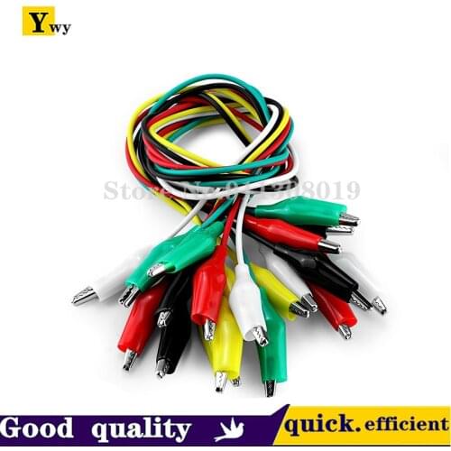 10pcs Alligator Clips Electrical DIY Test Leads Alligator Double-ended Crocodile Clips Roach Clip Test Jumper Wire 50CM