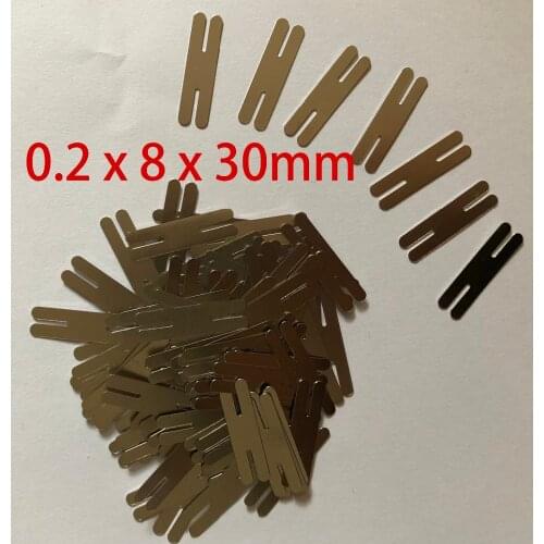 100pcs/lot 0.2x30x8mm H type Nickel Plated Steel Strap Strip Sheets for 2P 18650 power battery pack spot welding spot welder