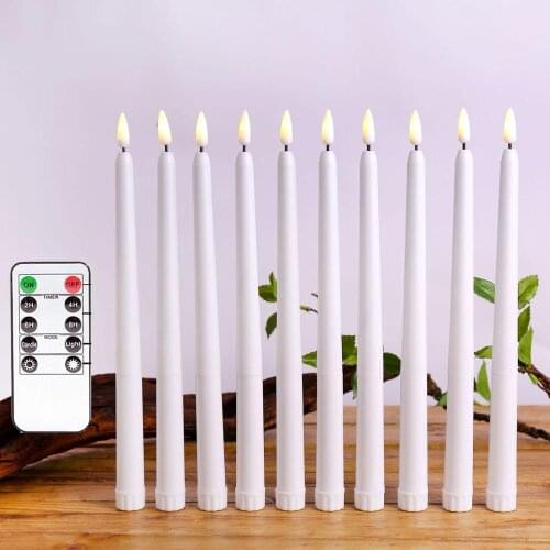 12pcs Flickering Remote LED Electronic Candles,Plastic Flameless Remote Taper Candles for Dinner Party Christmas Decoration