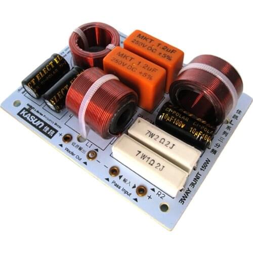 2PCS 200W 3 Way Crossover Audio Board Treble Mid Range Bass Speaker Divider 900Hz 5000Hz Crossover Point KASUN Home Theater