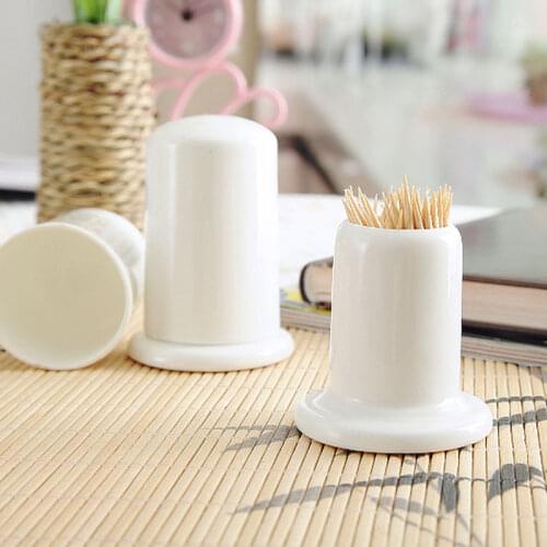 2pcs/pack White China Bone tooth pick holders desktop cute bear decor ceramic toothpick bottle dinnerware wedding party gifts