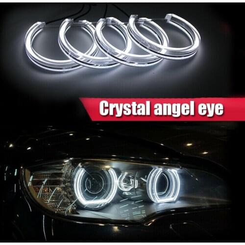 6000k White LED Angel eyes Halo Rings Crystal Covers For BMW 3 Series E38 E46 M3/E39/E36 Xenon Projector Headlight Accessories c