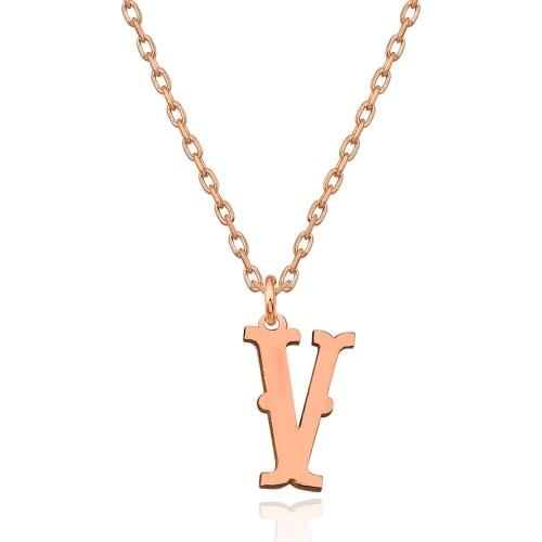 925 sterling Silver V Letter Pendant DN415