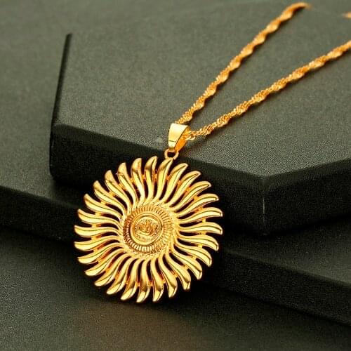 CHENGXUN Allah Bright Pendant Necklaces for Women Menrabic Jewelry Islam Mohammed Necklace Muslim Middle East Pendants Chain