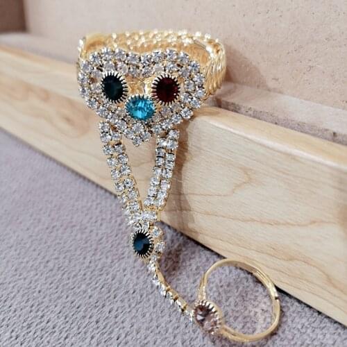 Kids Bohemian heart Style Pierced Tassel Harness Finger Bracelet Bangle For children Jewelry