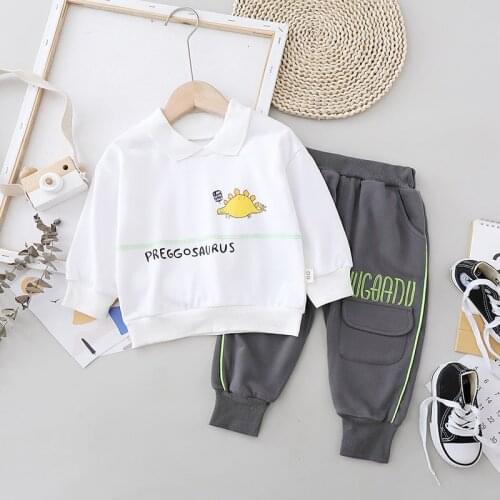 Children Clothes Spring Autumn Kid Boys Girls Letter T Shirt Pants 2Pcs/sets Baby Toddler Clothing Infant Casual Sportswear SETS
