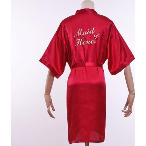 UBILAH Bride Chief Bridesmaid Gown Morning Gown Ladies Night Gown Wedding Kimono Cardigan Bathrobe Bridesmaid Gift Silk Robe