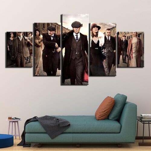 5 Panel HD print Painting peaky blinders Canvas Wall Art 5 piece movie poster Picture Home Decoration Print F2939