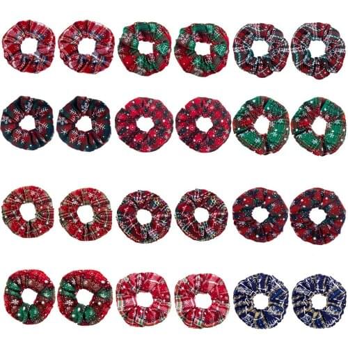 Classic Xmas Christmas Snowflake Elastic Hair Bands Scrunchie For Women Girls Sweet Lovely Hair Rope Ties Party Hair Accessories