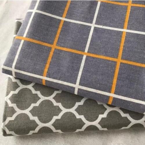Plaid Printed Canvas Fabric Sewing Linen Cotton Fabric Handmade Patchwork Telas Sewing Quilting Material Cloth For Home Textile