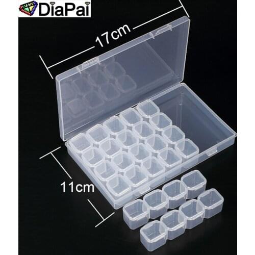 28 Slots Diamond Embroidery Box Diamond Painting Accessory Case Clear plastic Beads Display Storage Boxes Cross Stitch Tools