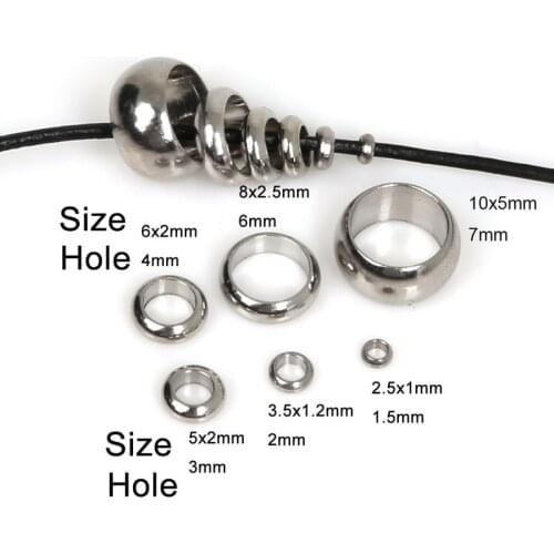 60~300pcs/lot hole 1.5/2/3/4/6/7mm Stainless Steel Oblate Spacer Beads For Jewelry Making Bracelet Necklace DIY Jewelry Findings